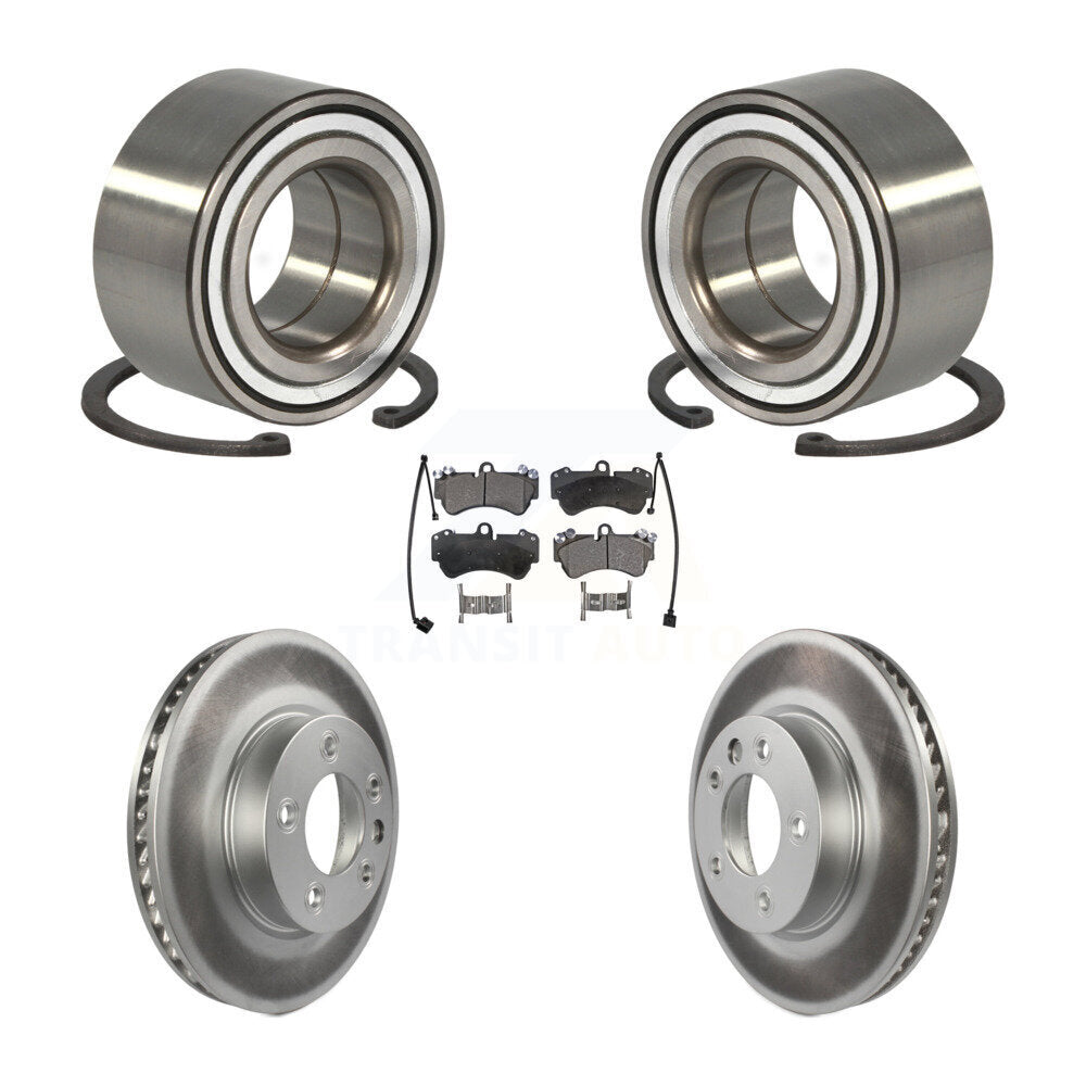 Wheel Bearing Coated Brake Rotor & Pads Front Kit For Porsche Cayenne Volkswagen