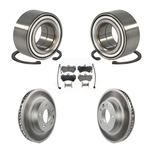 Wheel Bearing Coated Brake Rotor & Pads Front Kit For Porsche Cayenne Volkswagen
