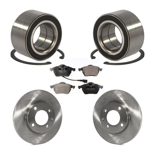 Wheel Bearing Disc Brake Rotor Pad Front Kit For 1996-1998 Volkswagen Jetta 2.8L