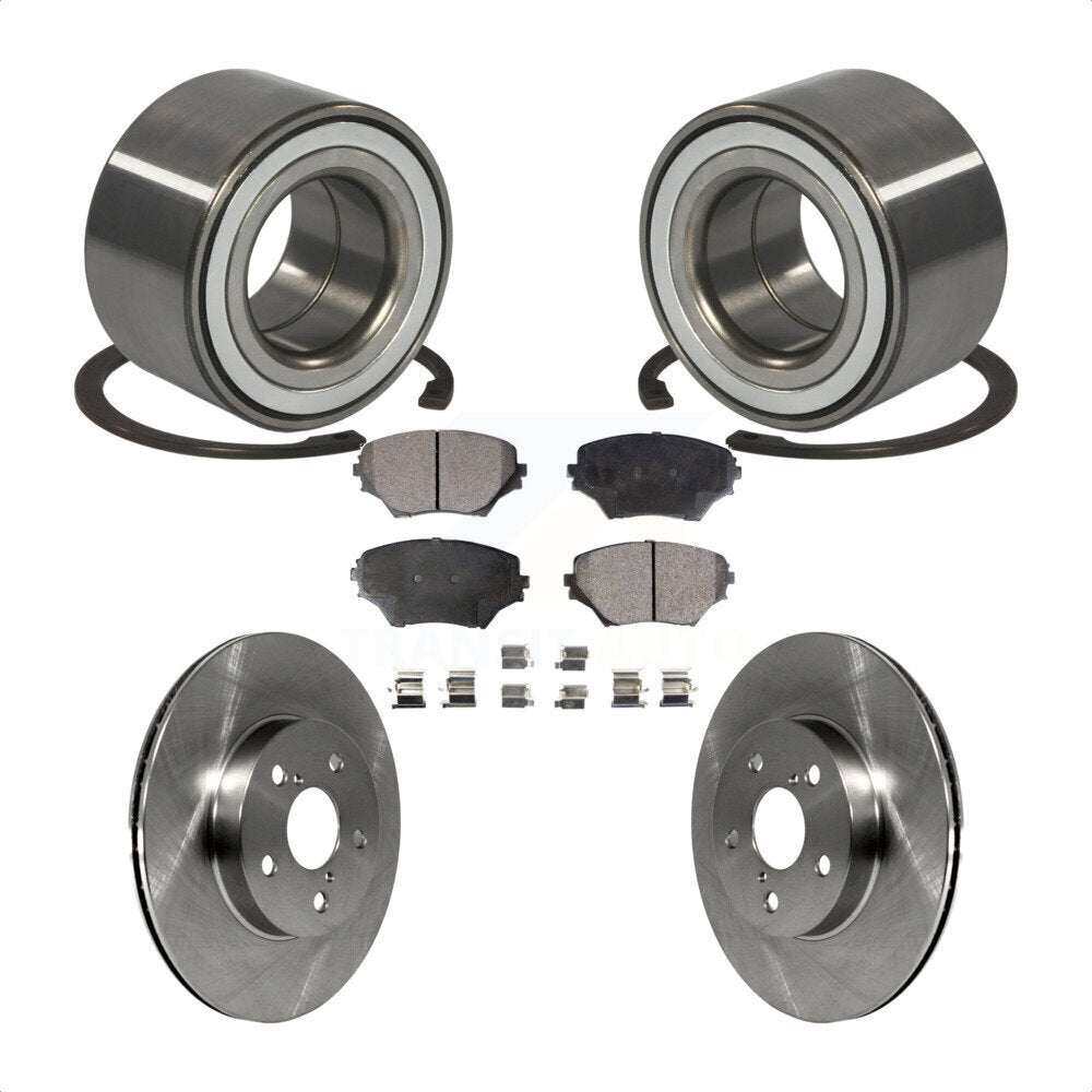 Wheel Bearing Disc Brake Rotors And Semi-Metallic Pads Front Kit For Toyota RAV4