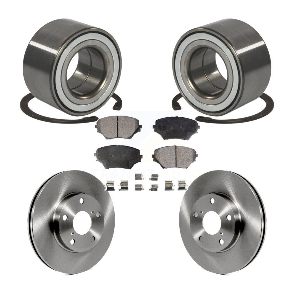 Wheel Bearing Disc Brake Rotors And Semi-Metallic Pads Front Kit For Toyota RAV4
