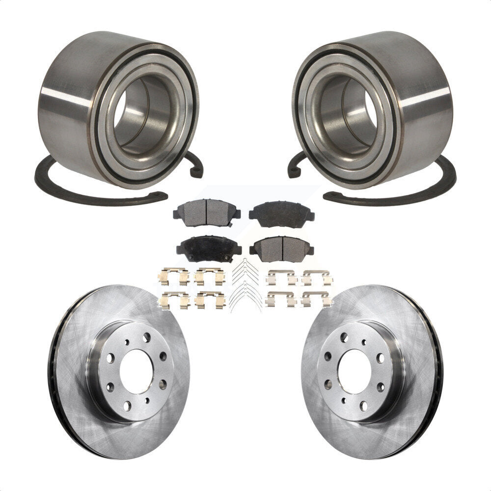 Wheel Bearing Disc Brake Rotors And Semi-Metallic Pads Front Kit For Honda Civic