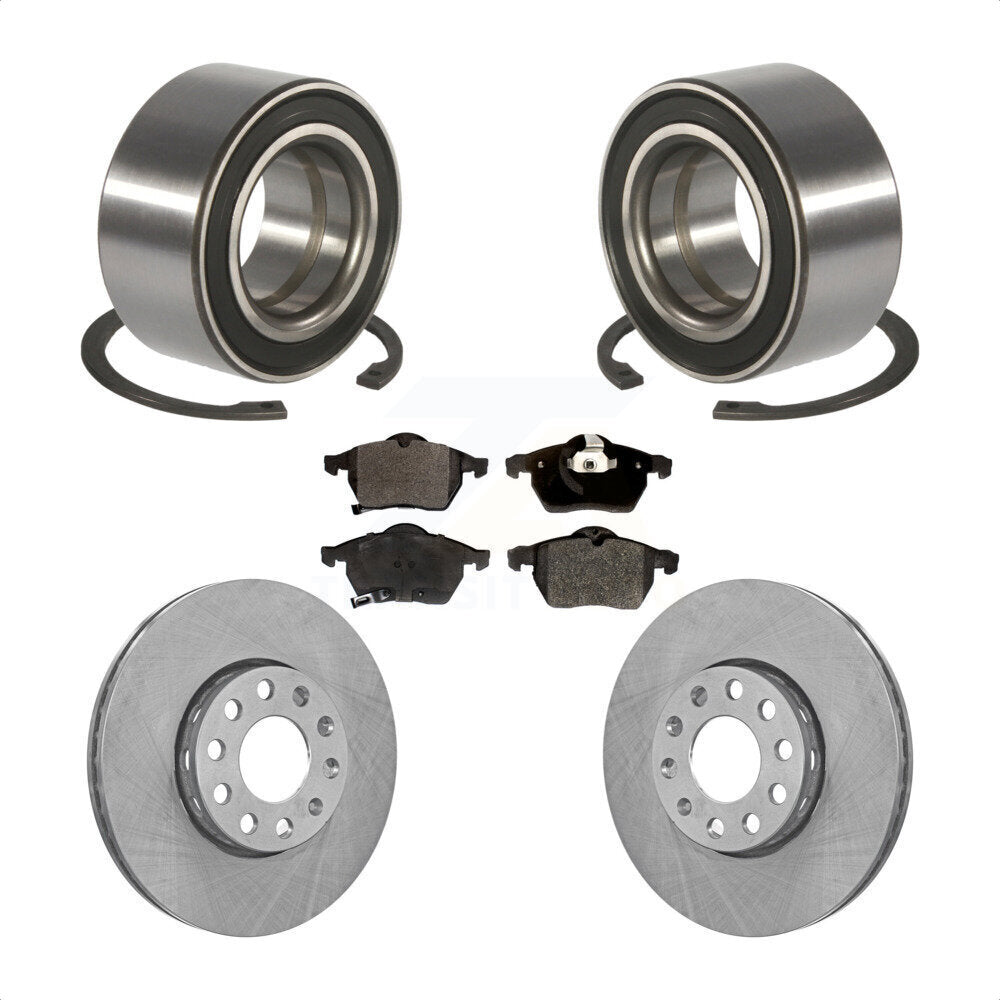 Wheel Bearing Disc Brake Rotors And Pads Front Kit For Volkswagen Passat Audi A4