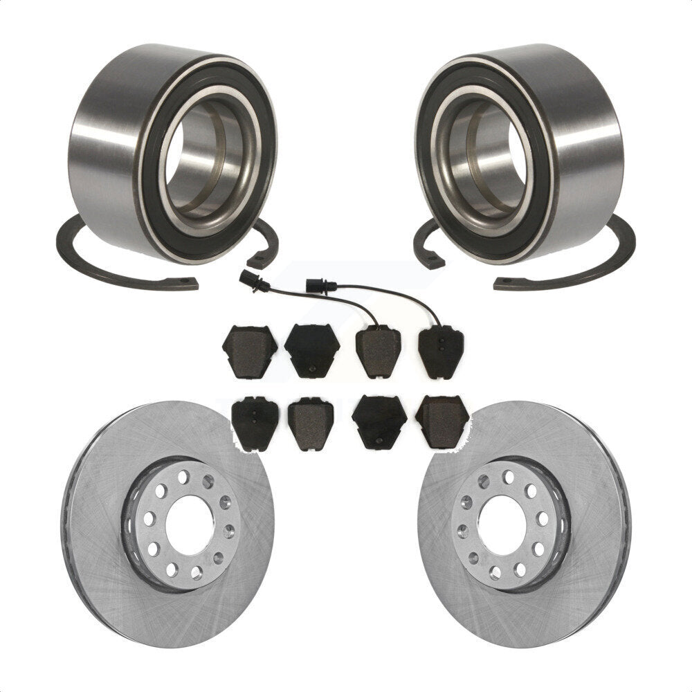 Wheel Bearing Disc Brake Rotor And Pad Front Kit For 2002 Volkswagen Passat 2.8L
