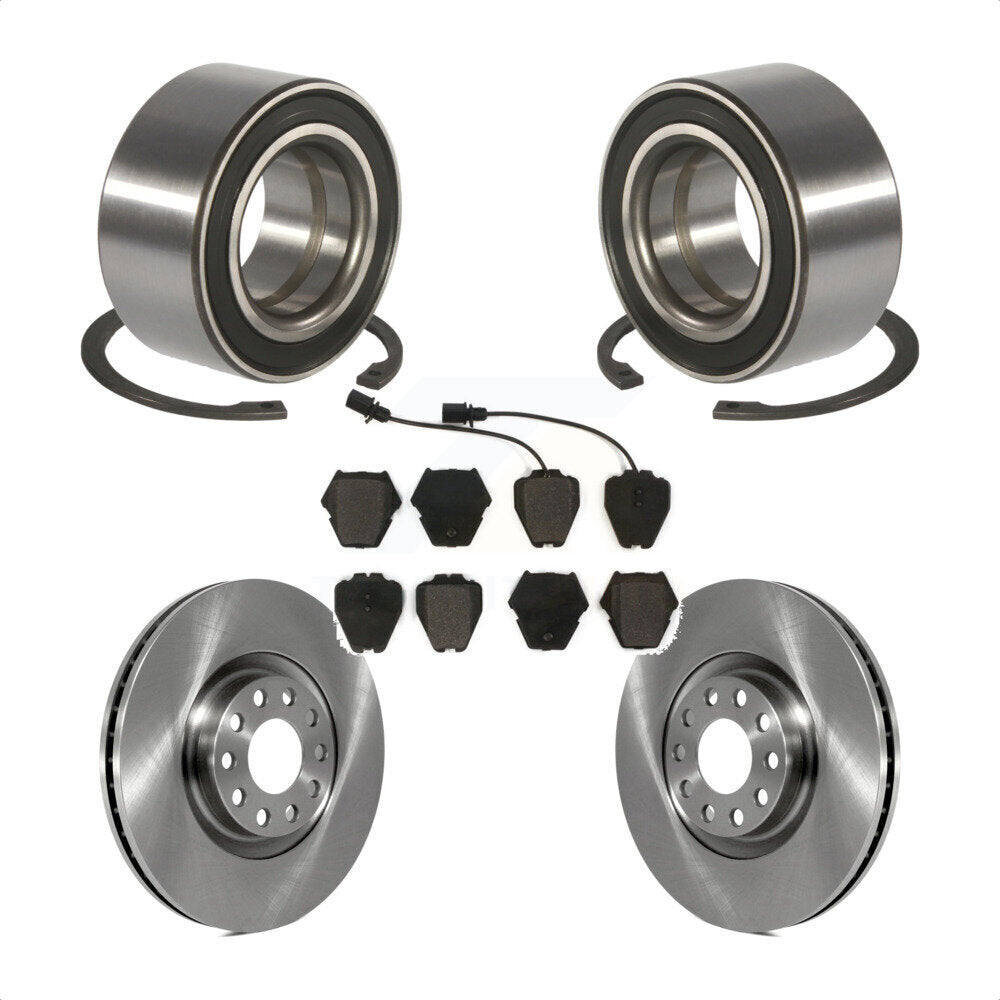 Wheel Bearing Disc Brake Rotors And Pads Front Kit For 2000-2001 Audi S4 A4