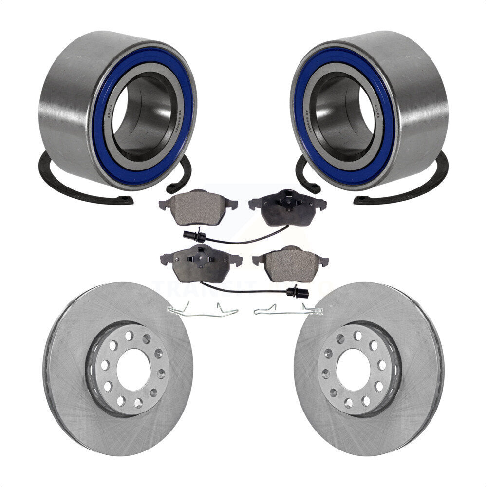 Wheel Bearing Disc Brake Rotors And Pads Front Kit For Volkswagen Passat Audi A4