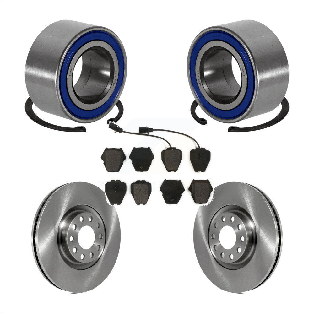 Wheel Bearing Disc Brake Rotor Pads Front Kit For 2000-2001 Audi A4 Turbocharged