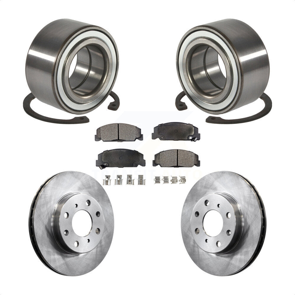 Wheel Bearing Disc Brake Rotors And Semi-Metallic Pads Front Kit For Honda Civic