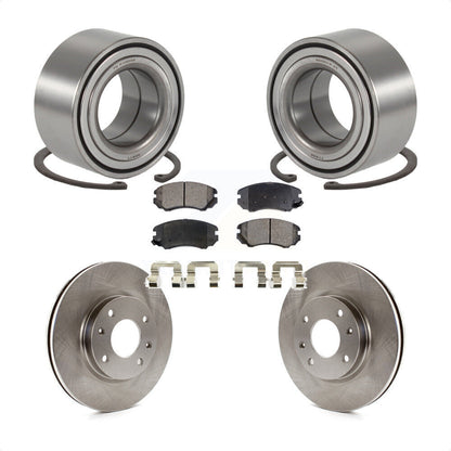 Wheel Bearing Brake Rotor & Pad Front Kit For Hyundai Sonata Kia Optima Magentis