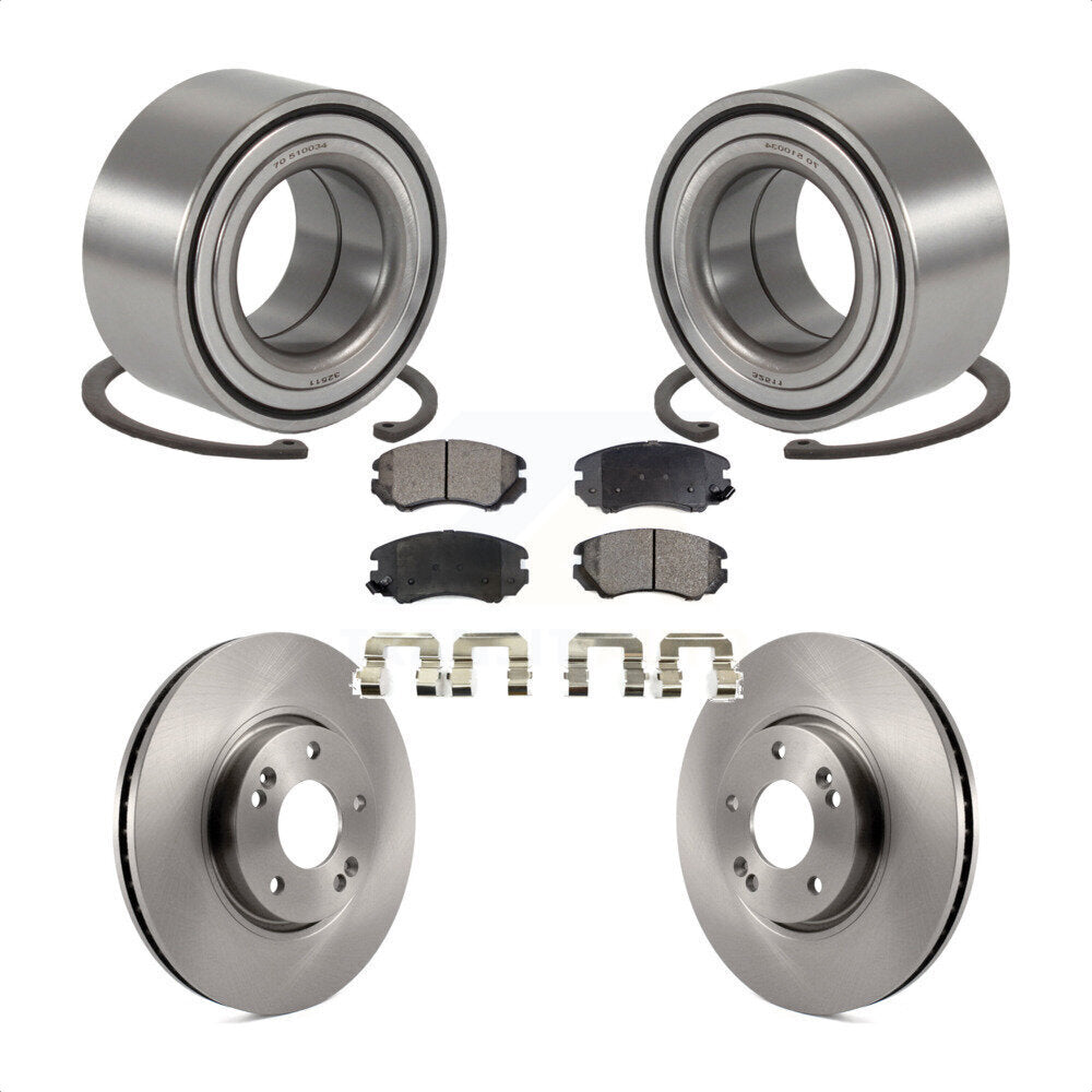 Wheel Bearing Disc Brake Rotor & Pad Front Kit For 2006-2010 Hyundai Sonata 3.3L
