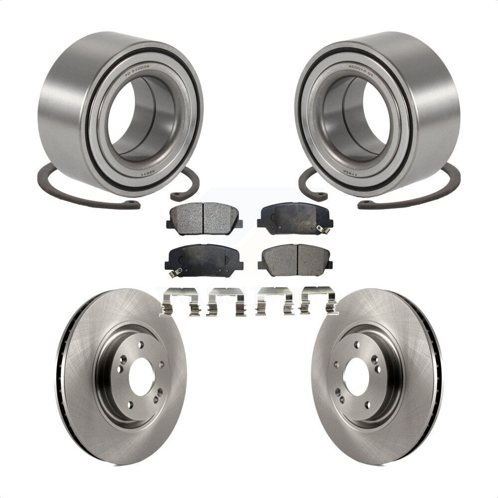 Wheel Bearing Disc Brake Rotors And Pads Front Kit For 2011-2015 Kia Optima 2.0L