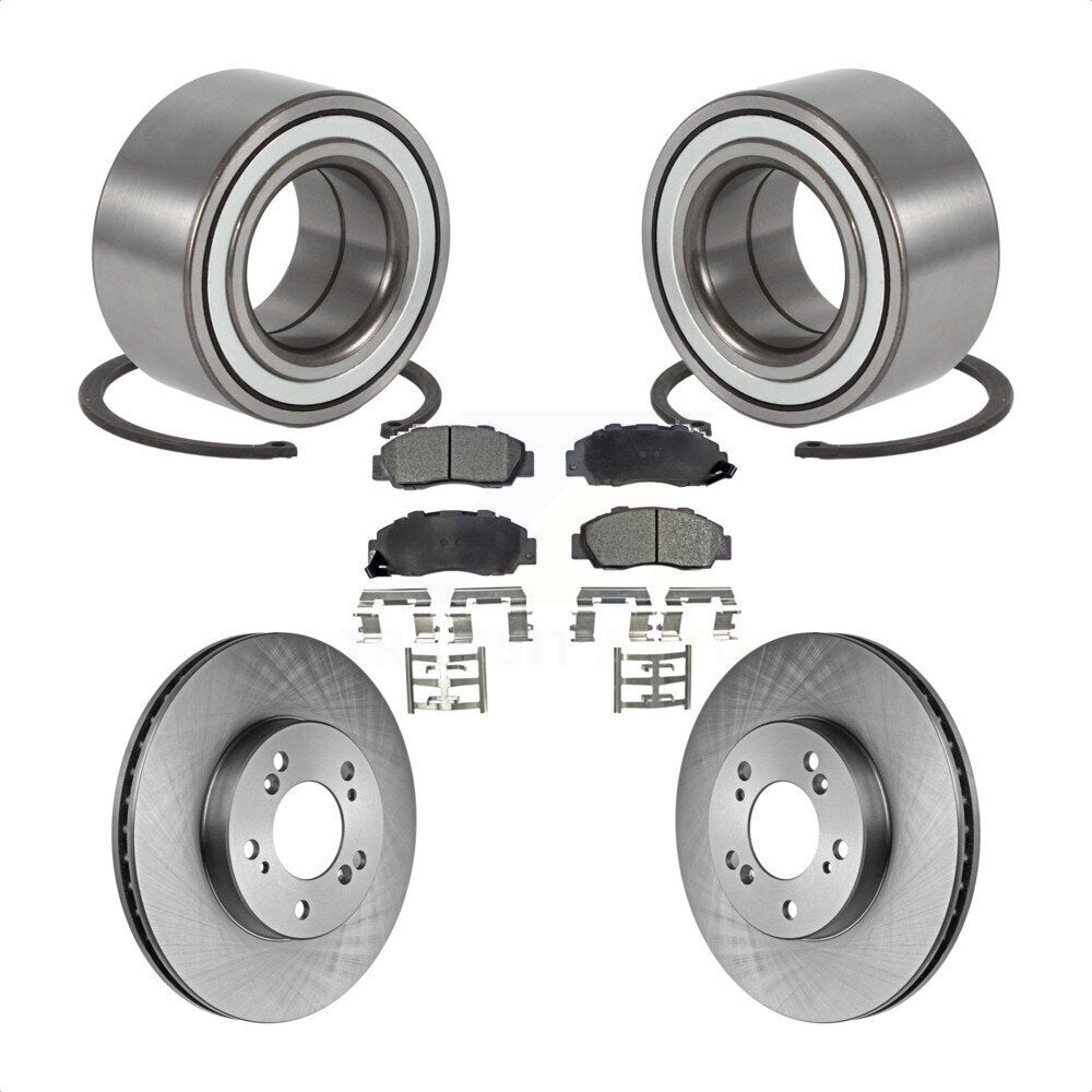 Wheel Bearing Disc Brake Rotor & Pads Front Kit For 1997-2001 Honda CR-V Prelude