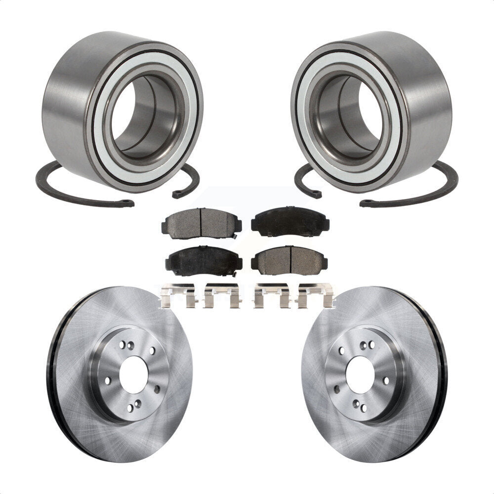 Wheel Bearing Disc Brake Rotors And Semi-Metallic Pads Front Kit For Acura TL CL