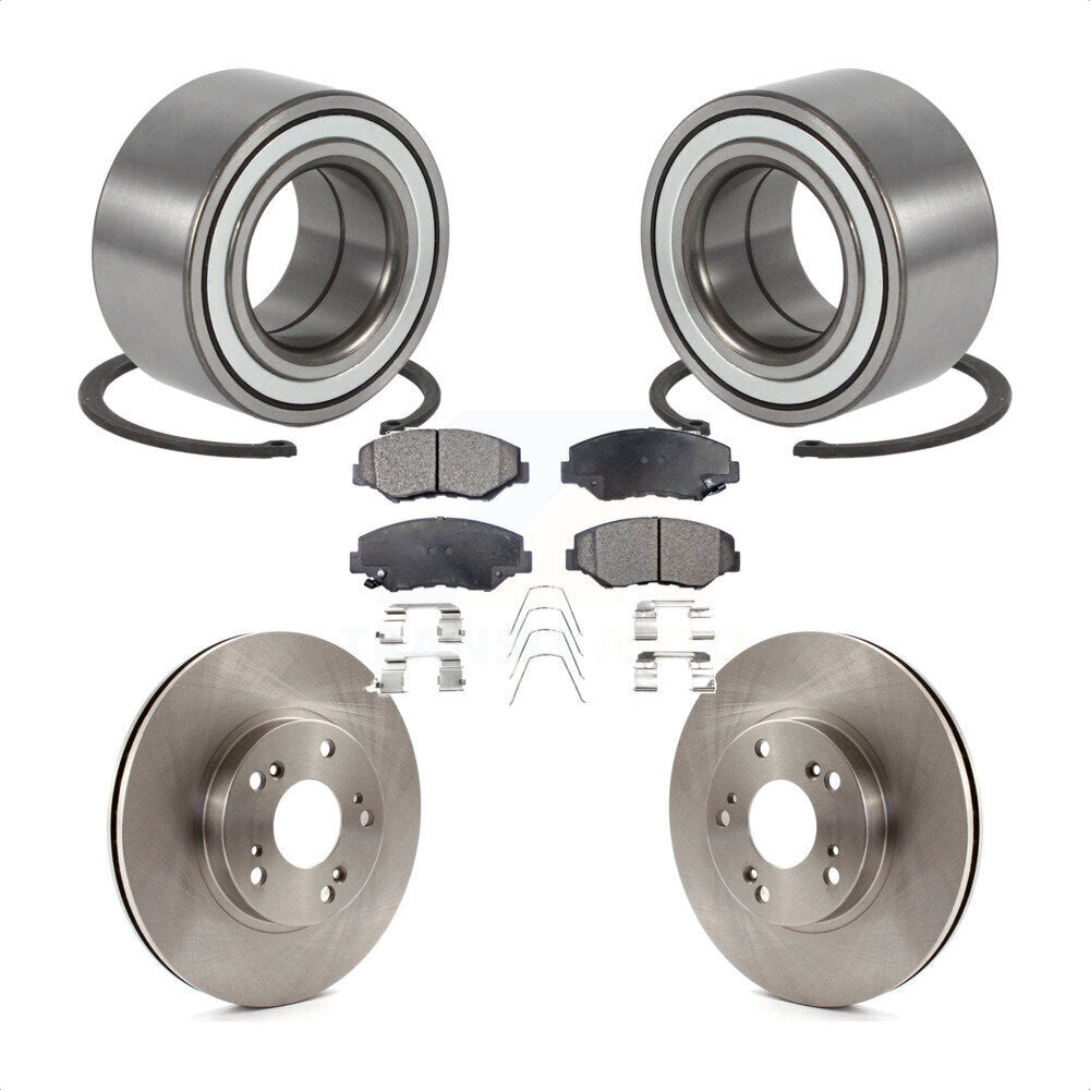 Wheel Bearing Disc Brake Rotors And Semi-Metallic Pads Front Kit For Honda CR-V