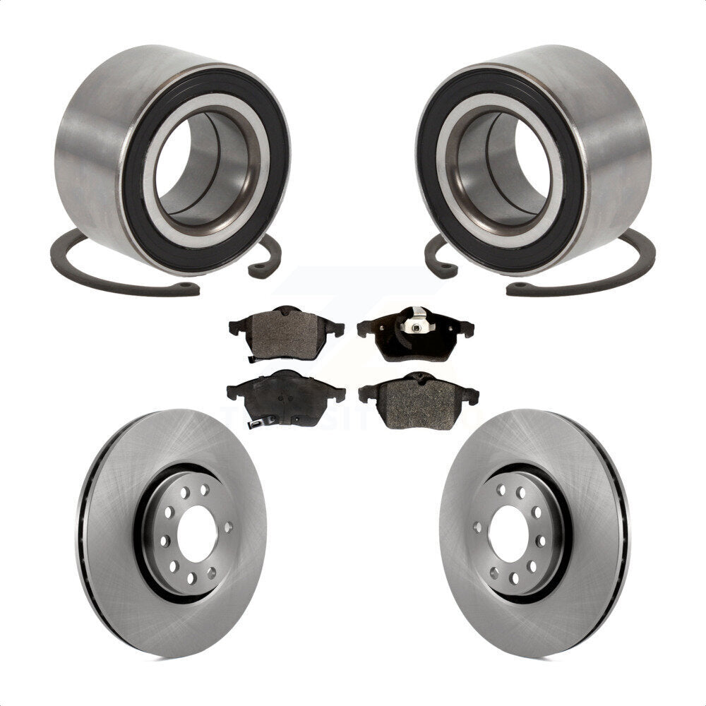 Wheel Bearing Disc Brake Rotor And Semi-Metallic Pads Front Kit For Saab 9-3 9-5