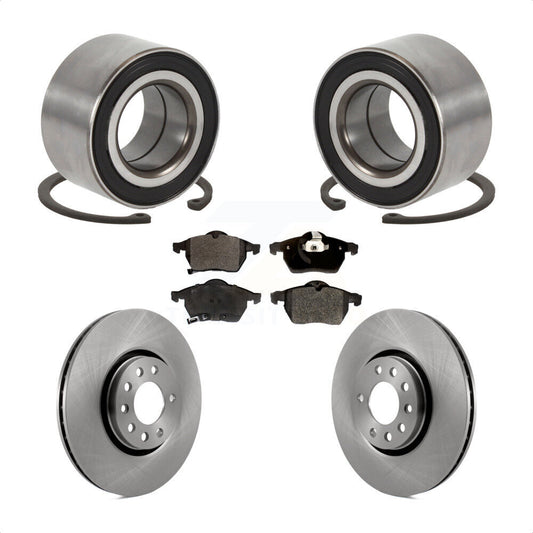 Wheel Bearing Disc Brake Rotor And Semi-Metallic Pads Front Kit For Saab 9-3 9-5