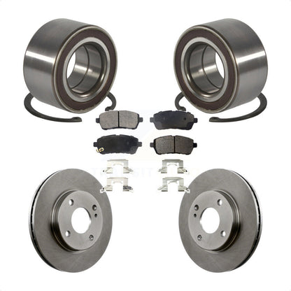 Wheel Bearing Disc Brake Rotors And Semi-Metallic Pads Front Kit For Ford Fiesta