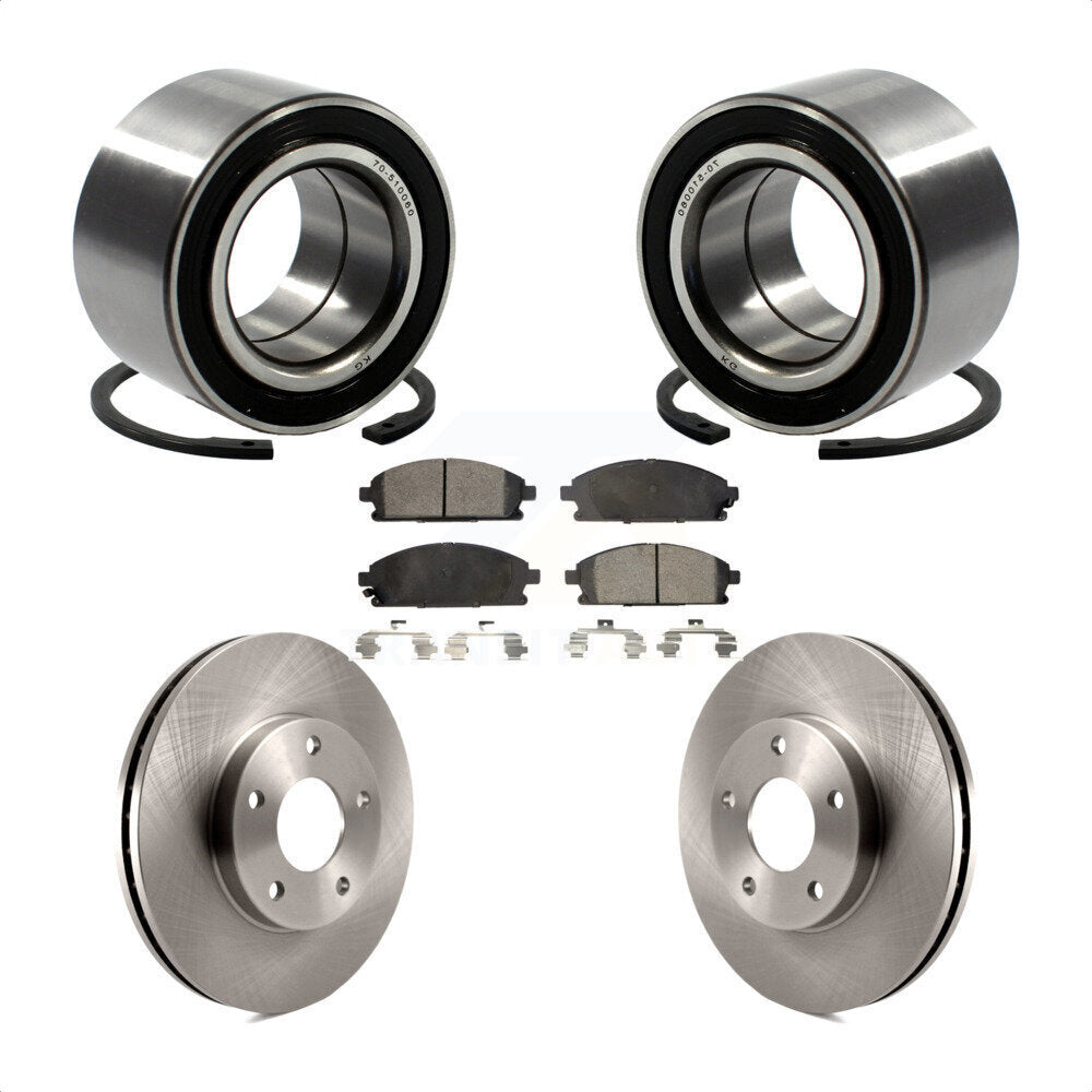 Wheel Bearing Disc Brake Rotors And Pads Front Kit For 2005-2006 Nissan X-Trail