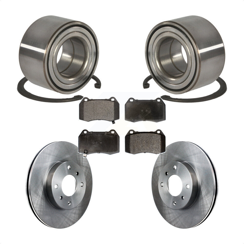 Wheel Bearing Brake Rotor Pads Front Kit For Nissan Sentra With 4 Piston Caliper