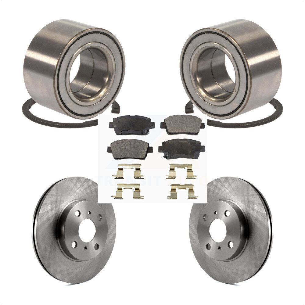 Wheel Bearing Disc Brake Rotors And Pads Front Kit For 2001-2005 Toyota Echo