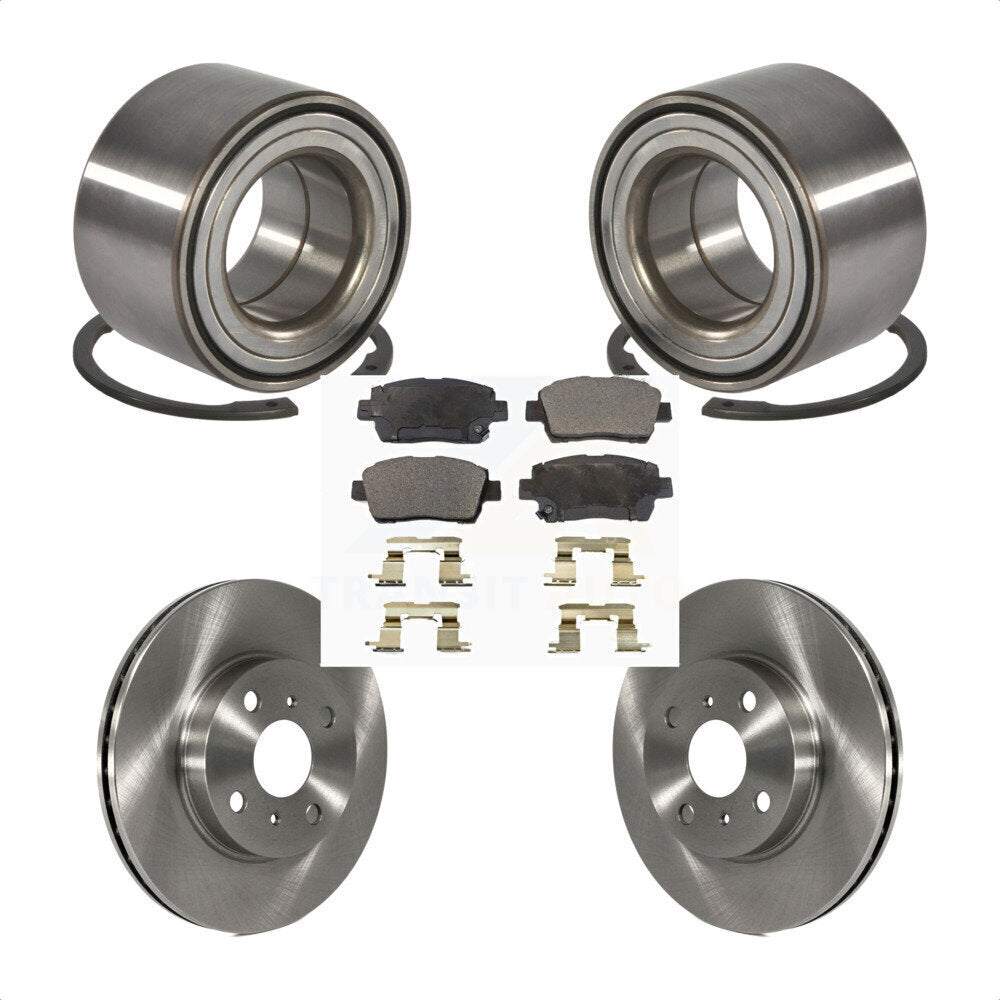 Wheel Bearing Disc Brake Rotors And Pads Front Kit For 2001-2003 Toyota Prius