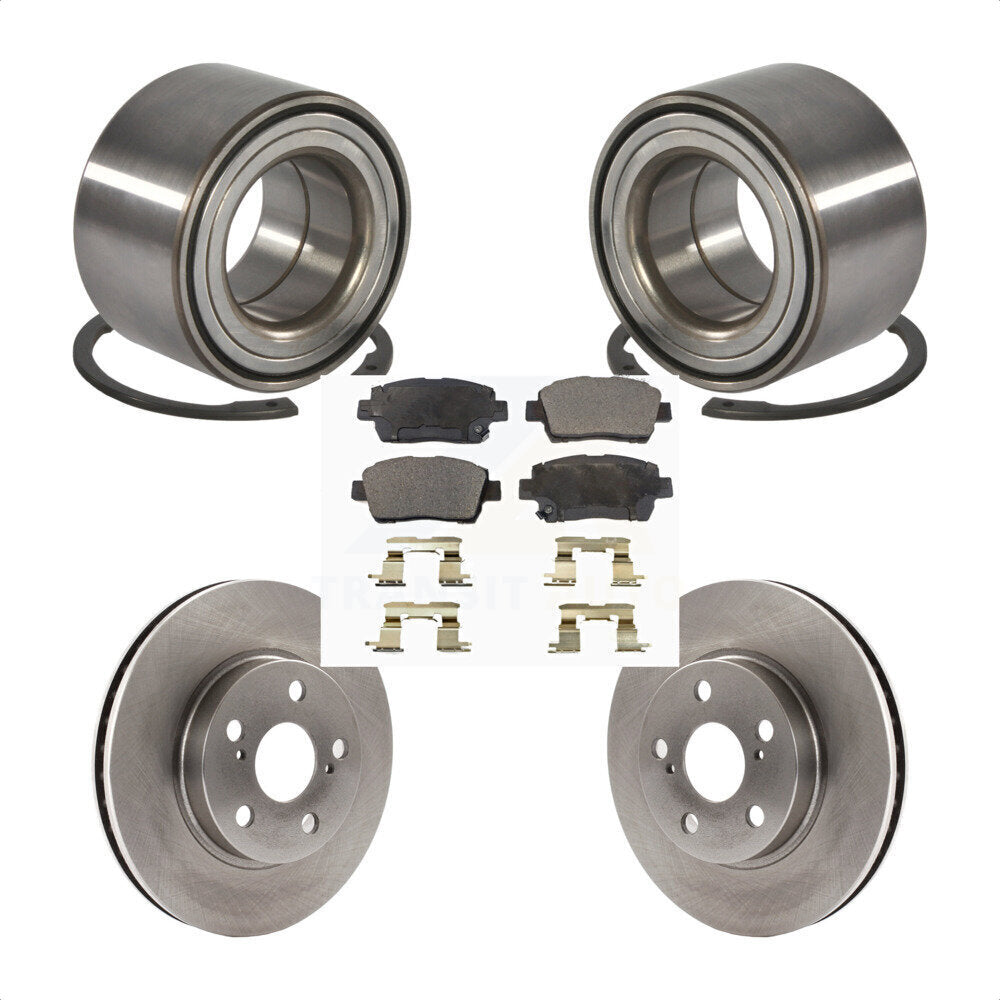 Wheel Bearing Disc Brake Rotors And Pads Front Kit For 2000 Toyota Celica GT
