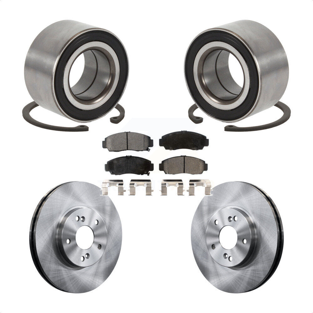 Wheel Bearing Disc Brake Rotors And Pads Front Kit For Honda Accord Acura TSX TL