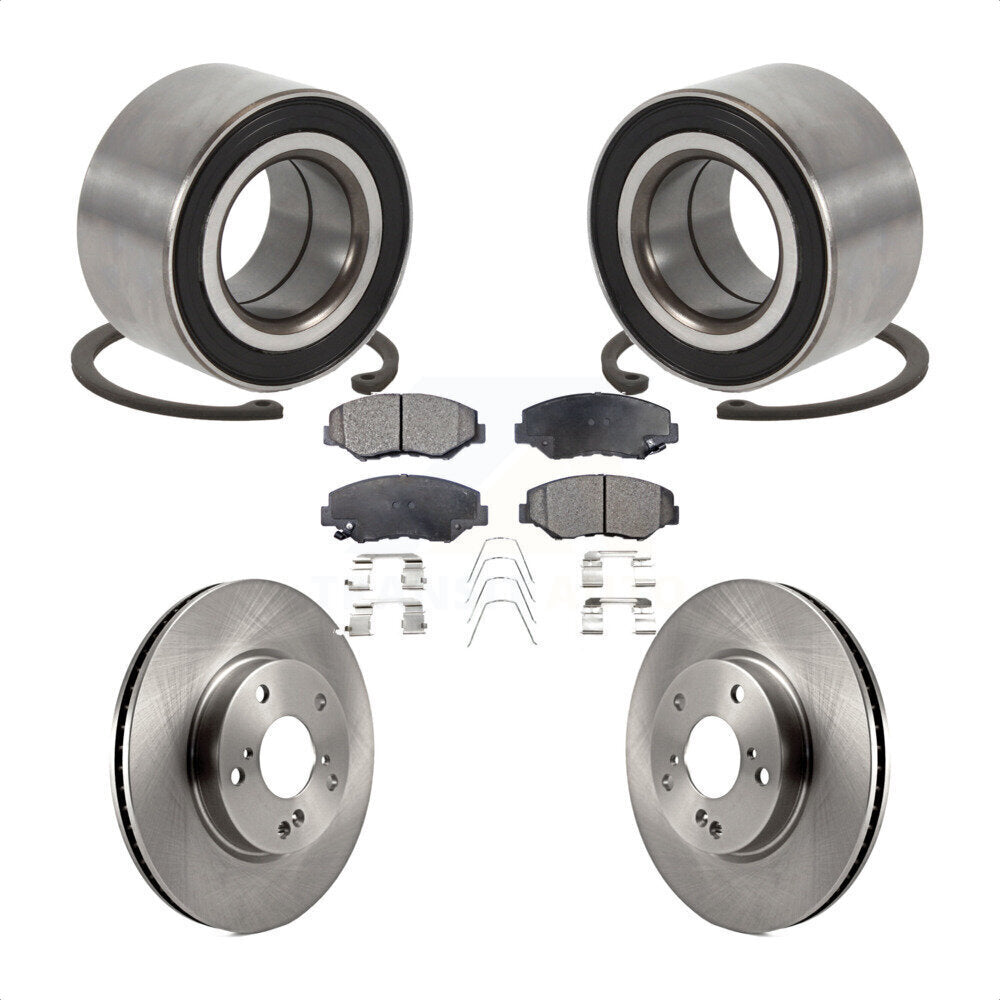 Wheel Bearing Disc Brake Rotors And Semi-Metallic Pads Front Kit For Honda Civic