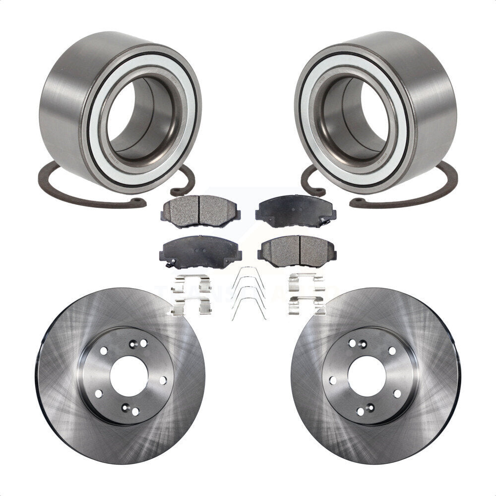 Wheel Bearing Disc Brake Rotor And Pads Front Kit For 2003-2011 Honda Element EX