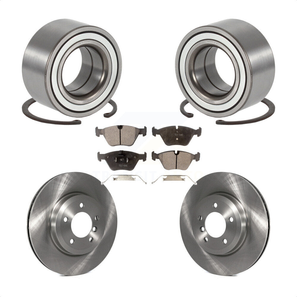 Wheel Bearing Disc Brake Rotors And Pads Front Kit For 2001-2005 BMW 330i 330xi