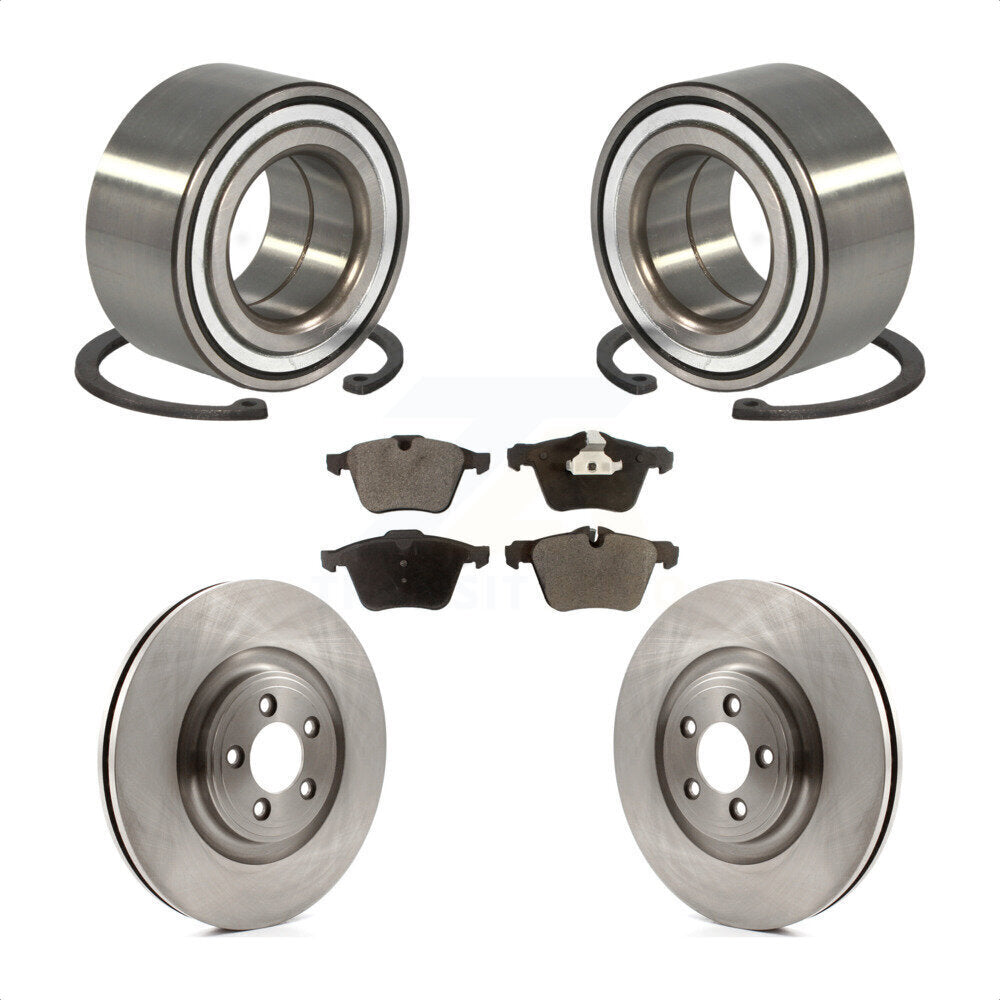 Wheel Bearing Disc Brake Rotors And Semi-Metallic Pads Front Kit For Jaguar XJ