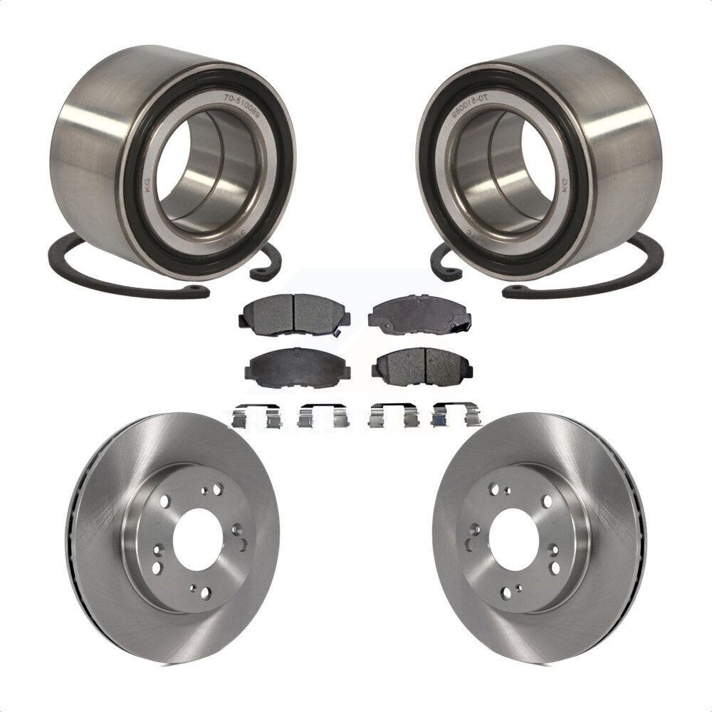 Wheel Bearing Disc Brake Rotors And Semi-Metallic Pads Front Kit For Honda Civic
