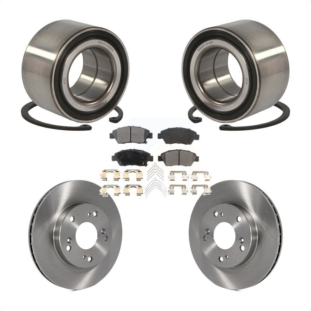 Wheel Bearing Disc Brake Rotors And Semi-Metallic Pads Front Kit For Honda Civic