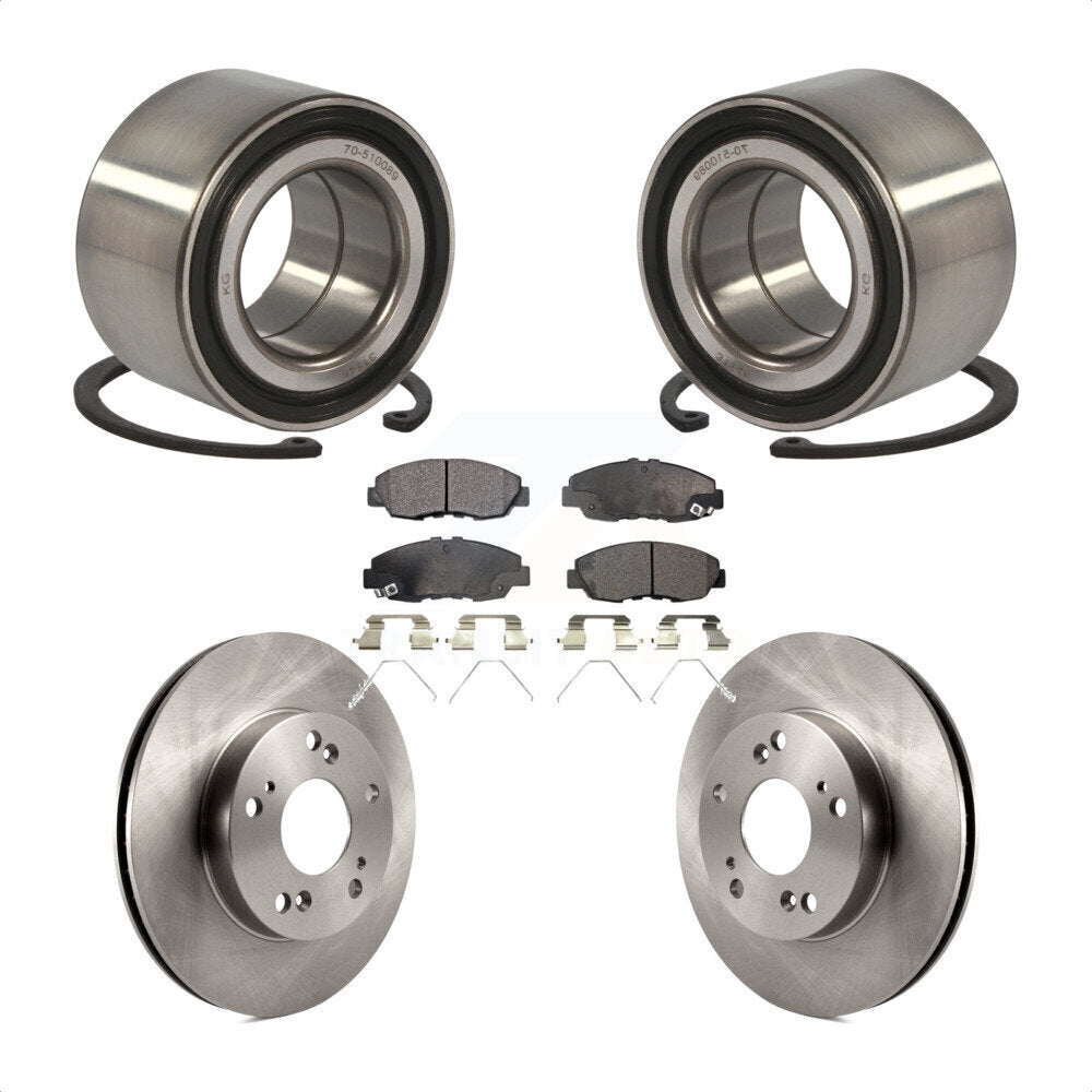 Wheel Bearing Disc Brake Rotors And Semi-Metallic Pads Front Kit For Honda Civic