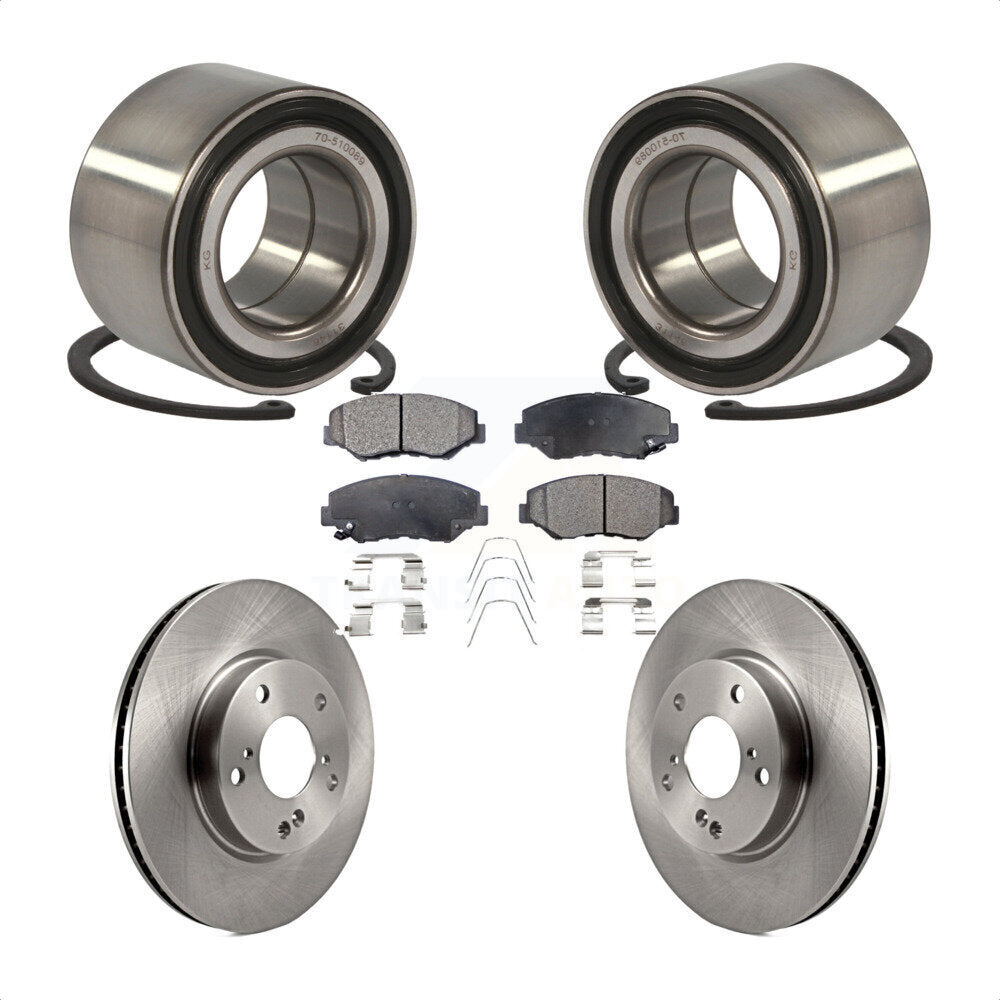 Wheel Bearing Disc Brake Rotors And Semi-Metallic Pads Front Kit For Honda Civic