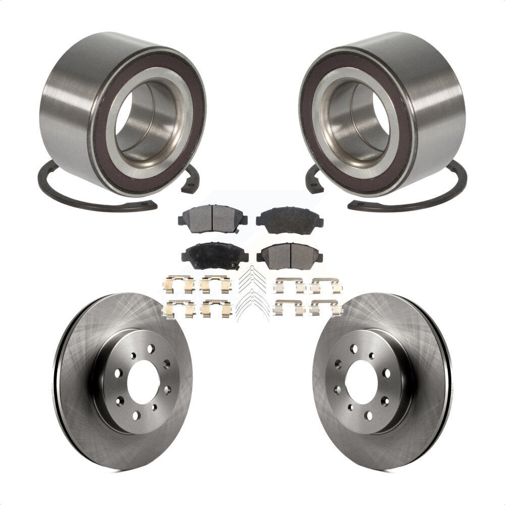 Wheel Bearing Disc Brake Rotors And Pads Front Kit For 2007-2008 Honda Fit