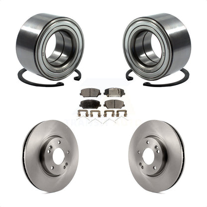 Wheel Bearing Brake Rotor & Pads Front Kit For Kia Forte Forte5 Hyundai Veloster