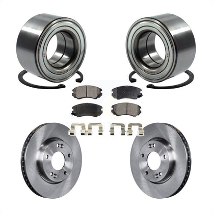 Wheel Bearing Disc Brake Rotors And Pads Front Kit For 2010-2011 Kia Soul 2.0L