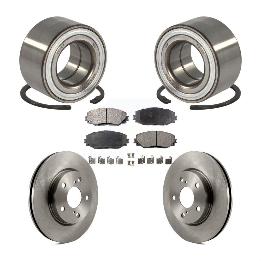 Wheel Bearing Disc Brake Rotors And Pads Front Kit For 2017-2018 Toyota Prius V