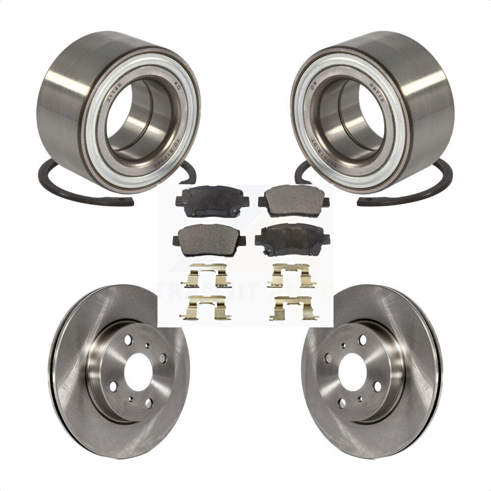 Wheel Bearing Disc Brake Rotors And Semi-Metallic Pads Front Kit For Scion iQ