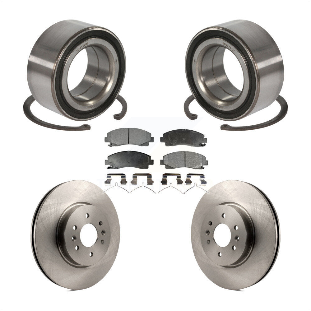 Wheel Bearing Disc Brake Rotors And Pads Front Kit For 2009-2014 Acura TL