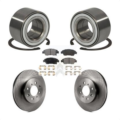Wheel Bearing Disc Brake Rotors And Semi-Metallic Pads Front Kit For Honda Fit