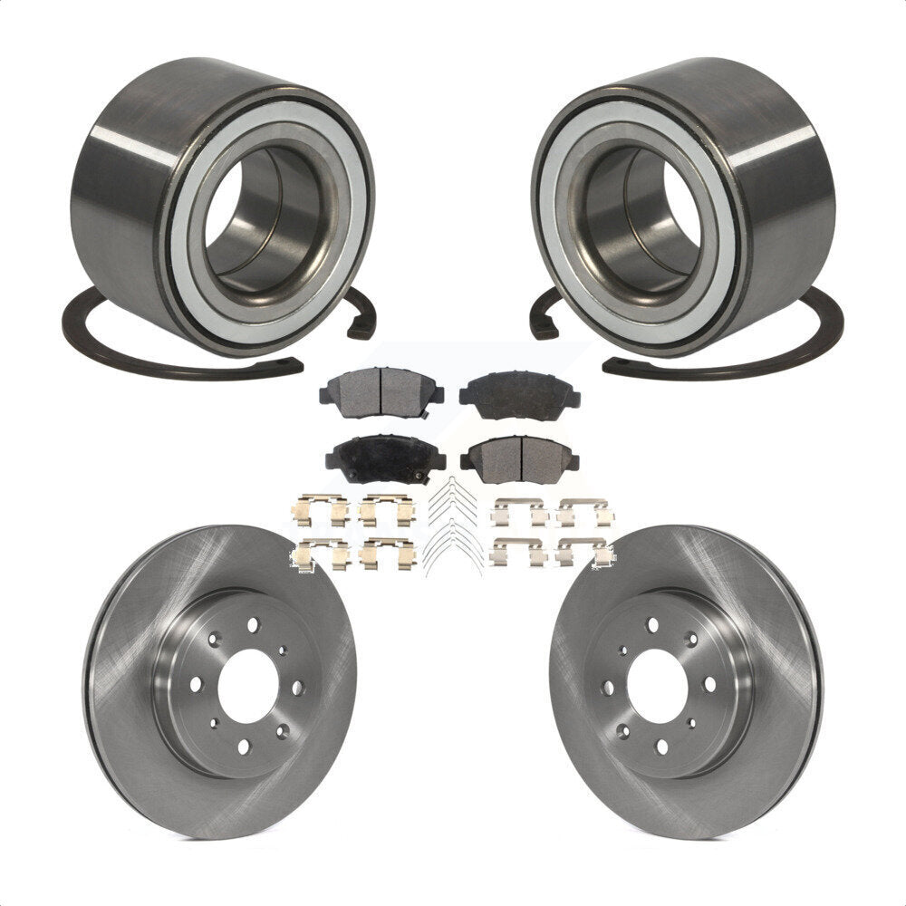 Wheel Bearing Disc Brake Rotors And Pads Front Kit For 2015-2020 Honda Fit