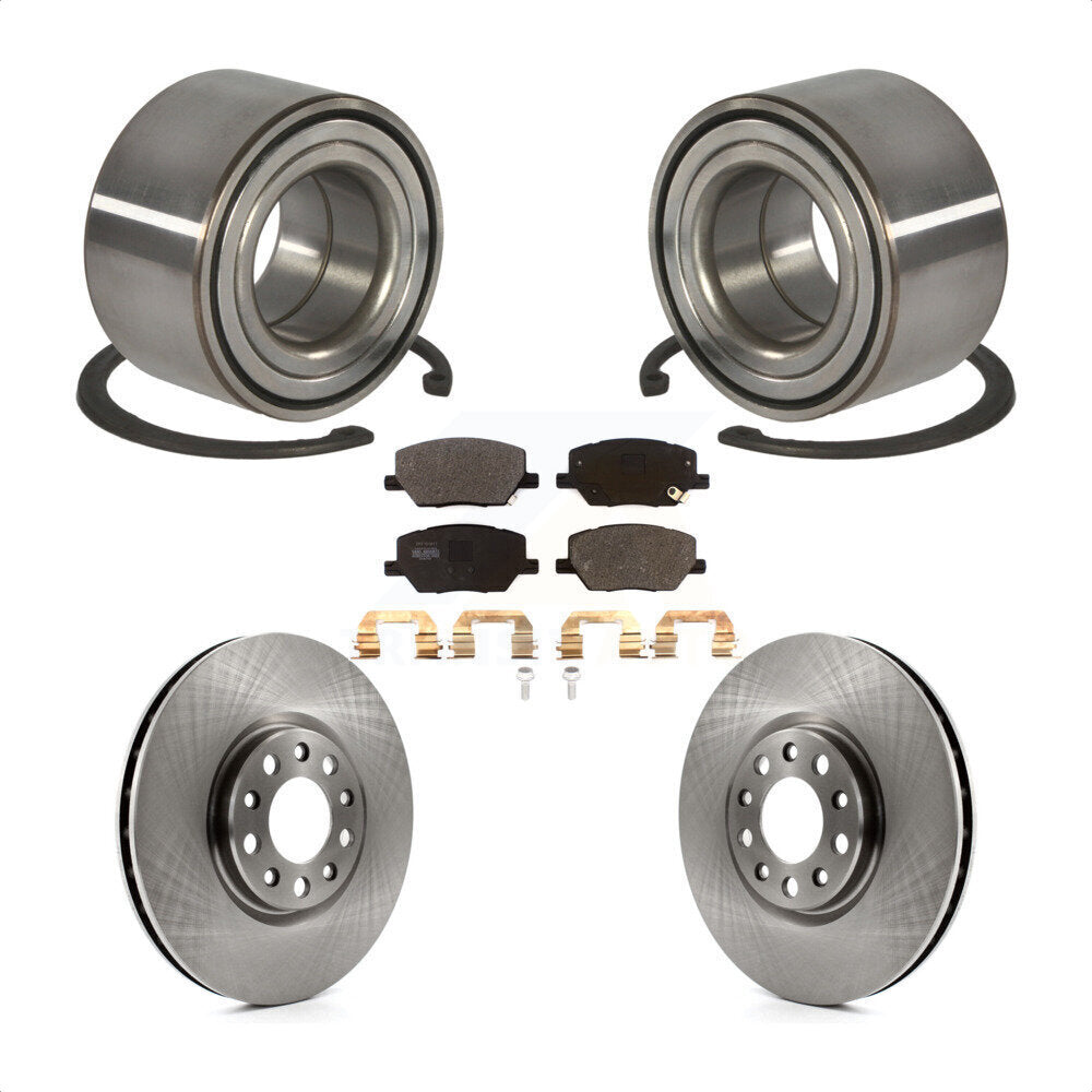 Wheel Bearing Disc Brake Rotors And Pads Front Kit For 2016-2018 Fiat 500X