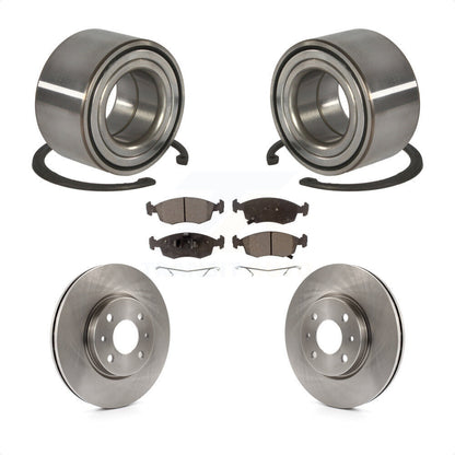 Wheel Bearing Disc Brake Rotors And Semi-Metallic Pads Front Kit For Fiat 500