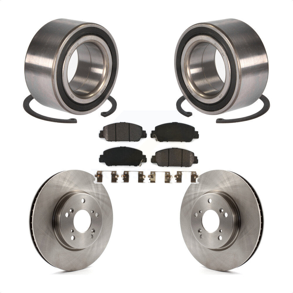 Wheel Bearing Disc Brake Rotor And Semi-Metallic Pads Front Kit For Honda Accord