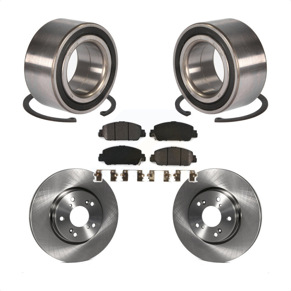 Wheel Bearing Disc Brake Rotor And Semi-Metallic Pads Front Kit For Honda Accord