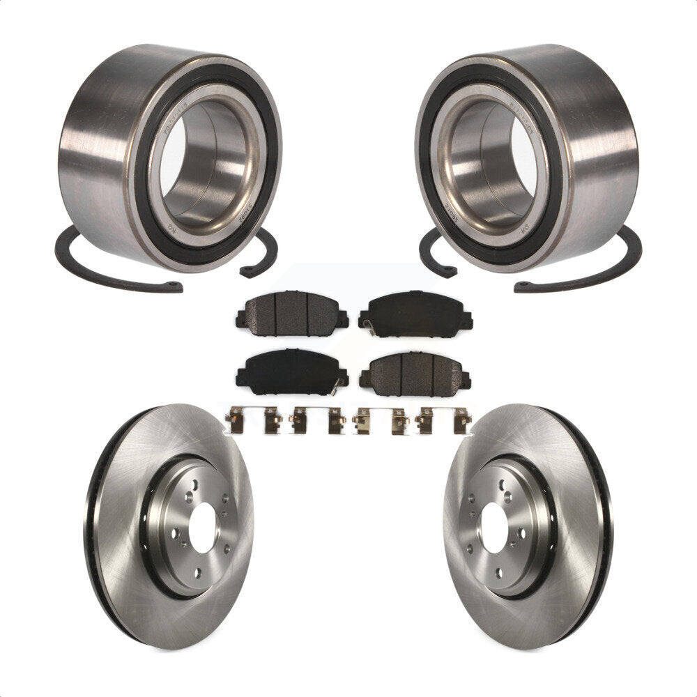Wheel Bearing Disc Brake Rotor And Semi-Metallic Pads Front Kit For Honda Accord