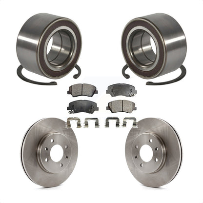 Wheel Bearing Disc Brake Rotors And Semi-Metallic Pads Front Kit For Kia Rio