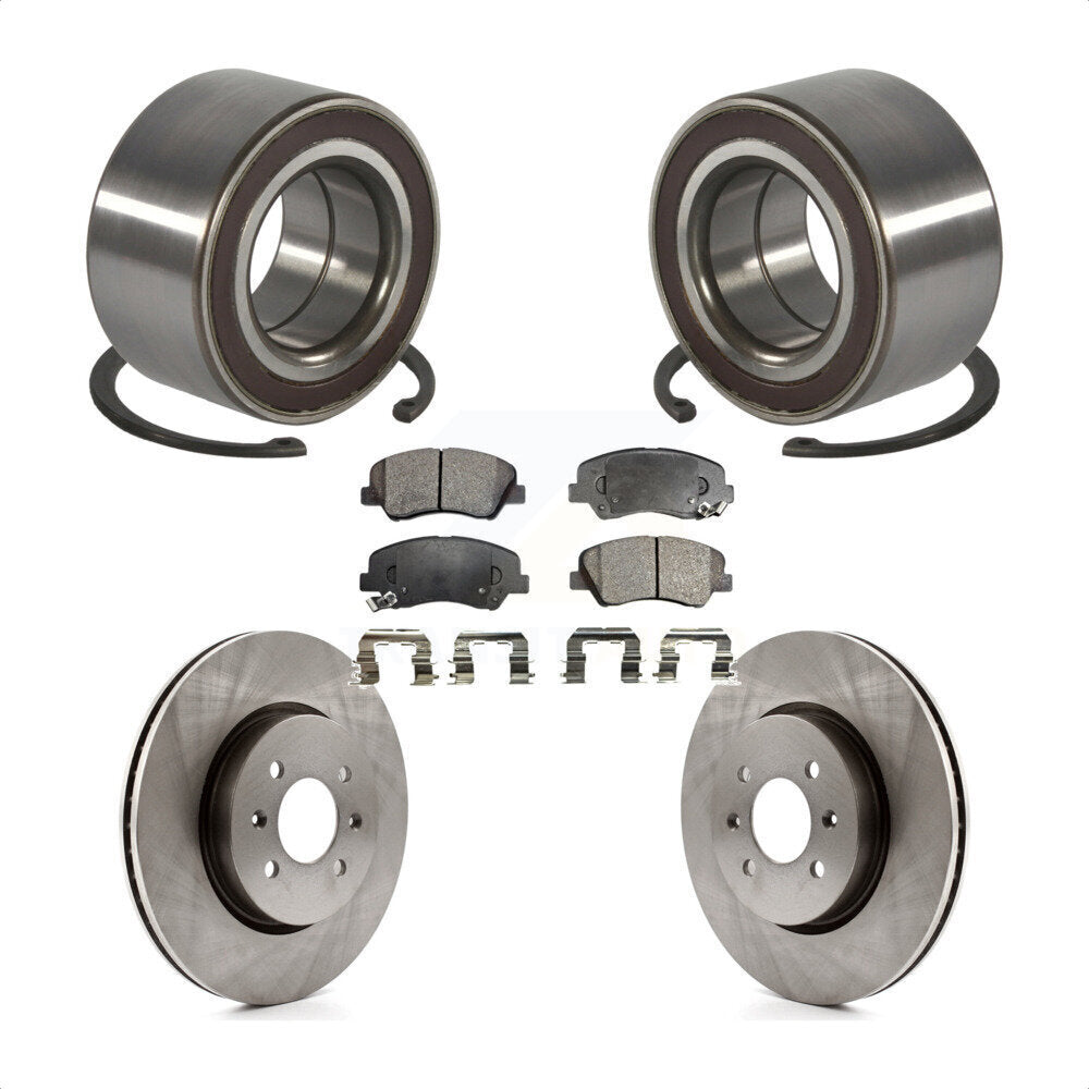 Wheel Bearing Disc Brake Rotors And Semi-Metallic Pads Front Kit For Kia Rio